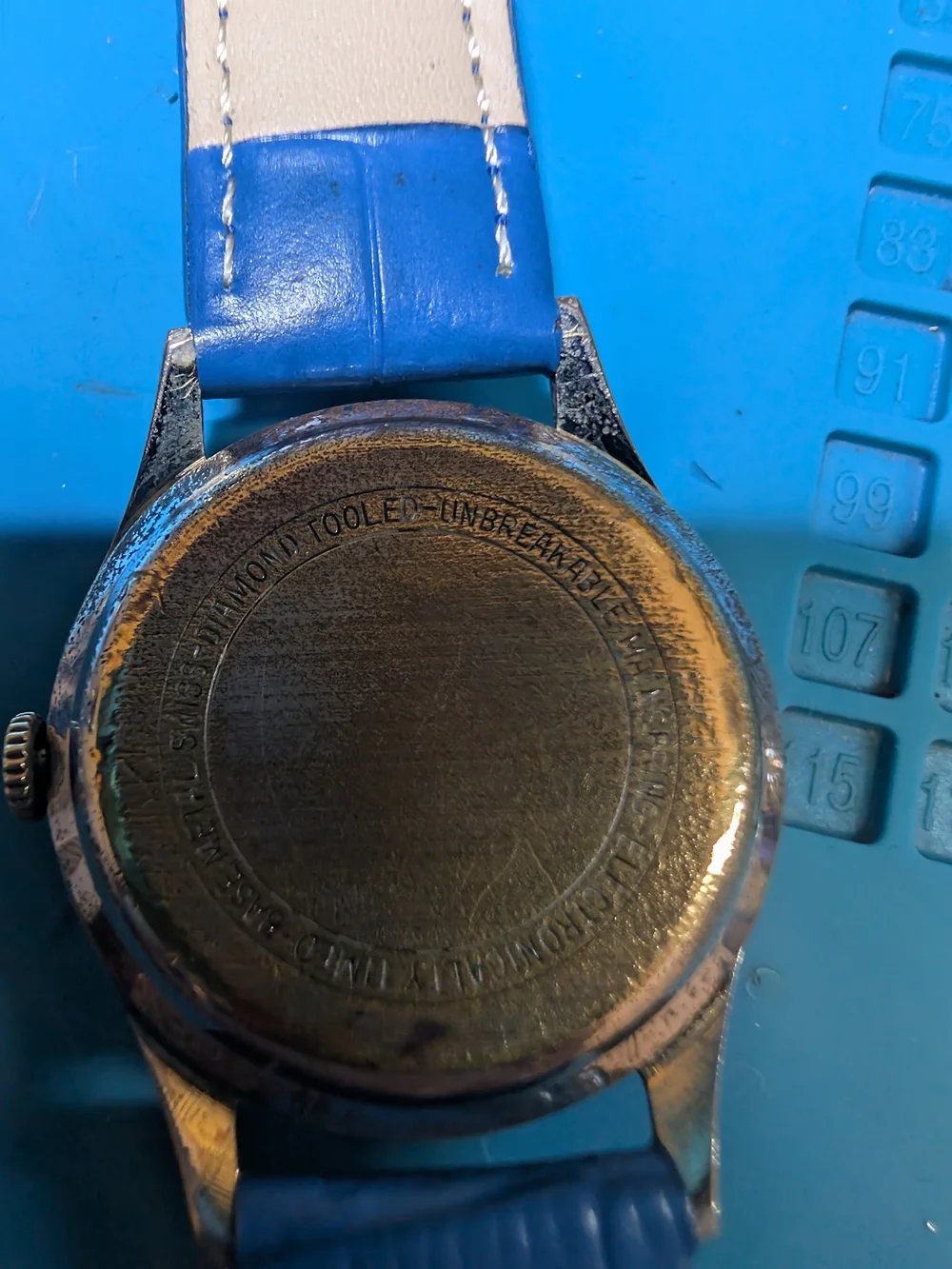 Mason Vintage Men's Watch with Blue Leather Strap